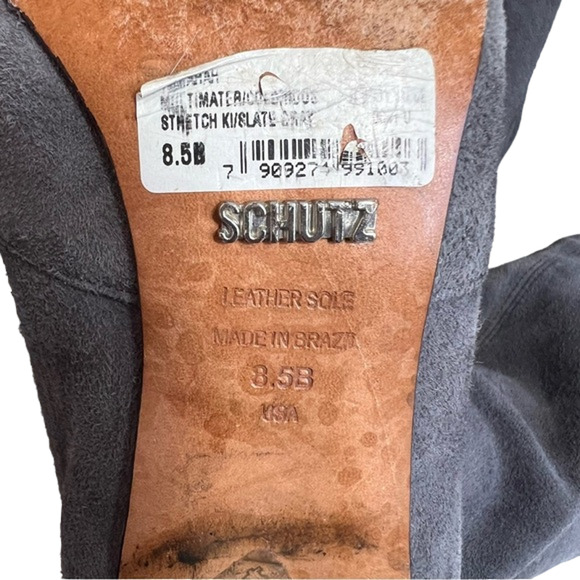 Schutz Tamarah slate gray stretch suede leather tall over knee boots size 8.5 - Picture 10 of 15